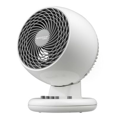Woozoo, Ventoinha de mesa silenciosa, potente e portátil, 23 m², alcance de 12 m, oscilação, inclinação vertical, quarto - Woozoo PCF-M18 - branco