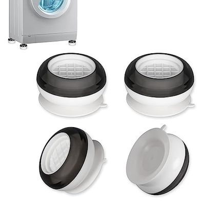 Alyvisun Washing Machine Feet Pads, 4PCS Universal Anti Vibration Slip Foot Mat Shock Absorber Base Support Stand for Dryer, Dishwasher (White), One Size
