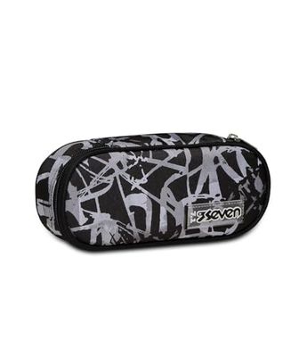 Estuche escolar Seven - Round Plus con gomas para bolígrafos - FREETHINK - BOY - Gris