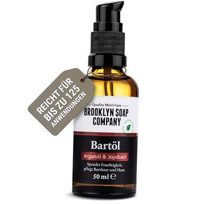 BROOKLYN SOAP COMPANY® · Huile pour barbe (50 ml) pour le soin quotidien de la barbe de 3 jours ou de la barbe entière