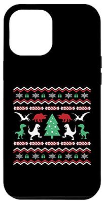 Custodia per iPhone 14 Pro Max Trex - Maglione natalizio per bambini, per amanti dei dinosauri, per le vacanze