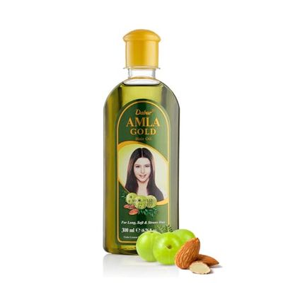 Dabur Amla Gold Hair Oil - 300ml | For Naturally Beautiful, Long, Soft & Strong Hair | Blend with Almond, Amla & Henna | For Root To Tip Nourishment
