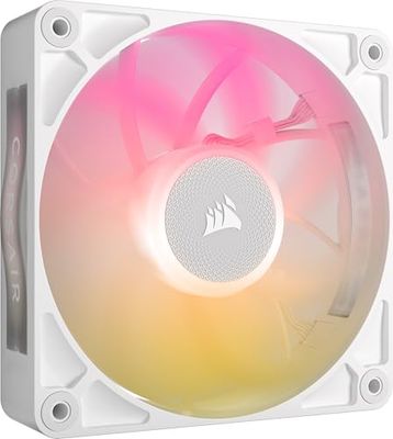 CORSAIR iCUE Link RX120 Max RGB 120mm PWM Ventilateur Épais – Pression Statique Élevée – Palier à Dôme Magnétique – Ventilateur Unique – Blanc