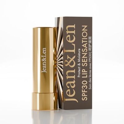 Jean & Len SPF30 Lip Sensation, för alla läppar, skyddar mot UVA/UVB-strålar och återfuktar, läppvård med SPF30, utan parabener & silikoner, vegansk, 4.6 g