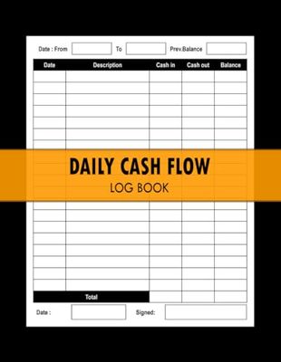 Daily Cash Log Book: Petty Cash Flow Ledger Book for Personal Finance | Petty Cash Tracking Log Book | Financial Record Keeping Notebook For Business