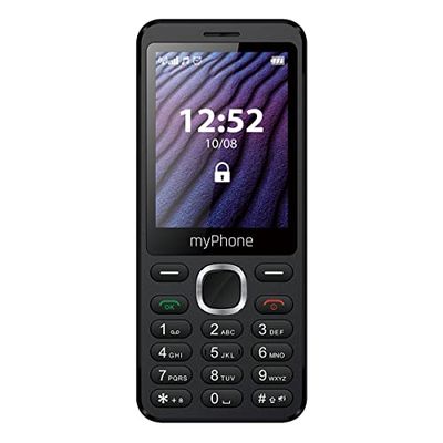 myPhone Maestro 2, Telefono Cellulare per Anziani con Tasti, display a colori, grande schermo 2,8 pollici, doppia sim, torcia, bluetooth, batteria 1000 mAh, design sottile, fotocamera, radio fm, nero