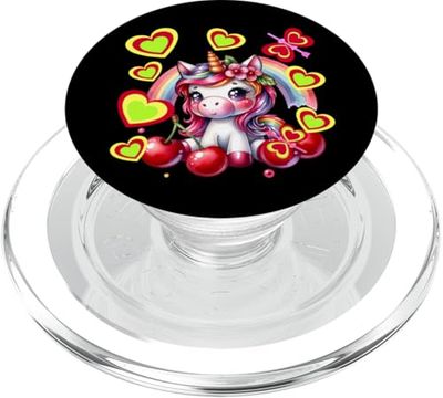Niños Unicornio Unicornio Caballo Retro 80 Teenie PopSockets PopGrip para MagSafe