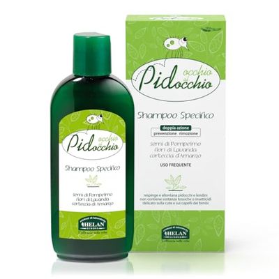 Helan, Occhio al Pidocchio, champô anti-piolhos - piolhos tratamento para pele sensível - champô anti-piolhos e lêndeas com óleo de andiroba - lobo piolhos e lêndeas com flores de lavanda - 200 ml