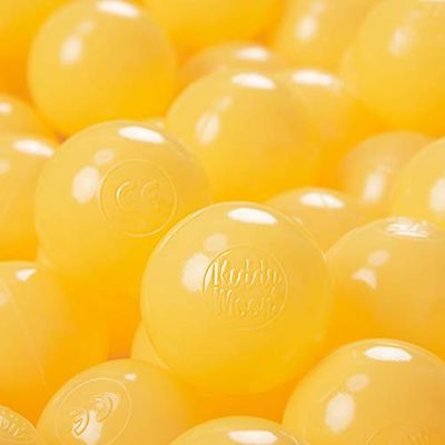 KiddyMoon 1200/6Cm ∅ Balles Colorées Plastique pour Piscine Enfant Bébé Fabriqué en EU, Jaune