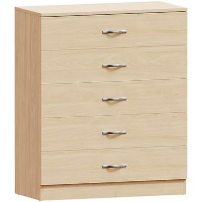 Vida Designs Home Discount Cômoda de madeira de pinho, 5 gavetas com puxadores e deslizantes de metal, suporte exclusivo para gavetas antiarqueamento, armário de quarto «riano»
