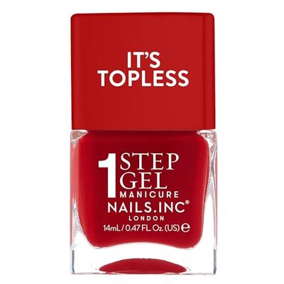 Nails Inc Topless Kendall (rosso rossetto) – Smalto gel senza UV – manicure 1-step con ca. 8 giorni di durata – asciugatura rapida, vegano & 21-free – per adulti & bambini – senza base/top coat