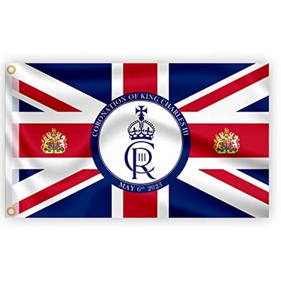 SHATCHI PJ1022 Poster Jubilé en platine avec décorations de fête britanniques de la Reine Elizabeth II 150 x 91 cm