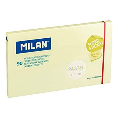 MILAN Bloc 90 hojas super adhesivas amarillo Pastel 76 x 127 mm