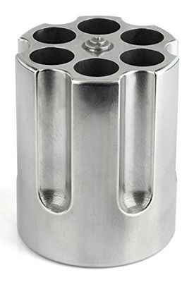 Caliber Gourmet Revolver Gun Cylinder Pen Houder Cast Aluminium Gun Pen Houder Deze Grote Kantoor Accessoire Houdt 6 Pennen Zilver