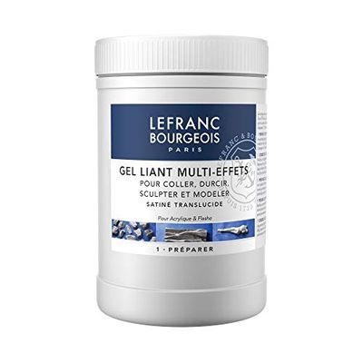 Lefranc Bourgeois gel aglutinante multiefeitos, aditivo para acrílico, 500 ml, transparente, 1 liter topf