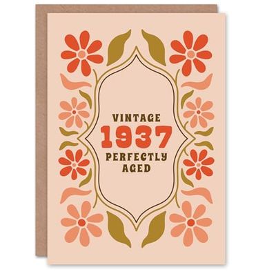 Artery8 Vintage Year Floral Flowers Her Born 1937 Aged 88 Years Old 88th Birthday Card Mum Gran Wife
