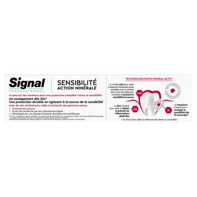 SIGNAL - Professionale Dentifricio Sensibilità Azione Minerale - Gencive - Allevia da 30 sec - 88% di ingredienti di origine naturale - 75 ml