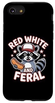 Red White and Feral Raccoon Independence Design 4th of July Case for iPhone SE (2020) / 7 / 8