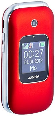ALIGATOR V650 Téléphone Portable pour Seniors avec Bouton SOS et localisateur Rouge