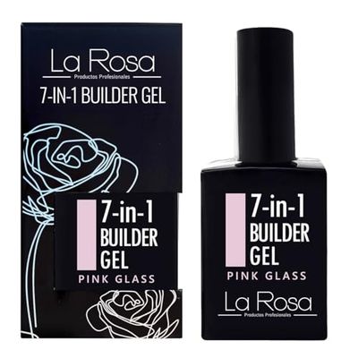 LaRosa GEL COSTRUTTORE per unghie 7-in-1 in Flacone – BUILDER GEL Ricostruzione unghie 15ml - TRASPARENTE ROSA