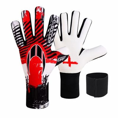 HO Soccer Squadra Turf Negative England Guantes de Portero, Unisex Niño, Rojo/Blanco.