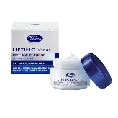 Venus, Lifting Crema Antirughe Elasticizzante, con Elastina e Acido Ialuronico, Rassoda e Rimodella la Pelle Riducendo Rughe e Rilassamenti, Ideale a Partire dai 30 Anni 50 ml