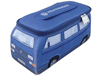 BRISA VW Collection – Volkswagen Neopren universal-makeup-kosmetika-kultur-resa-apoteksväska i T3 Bulli buss-design, blå, Groß (30 x 14 x 12 cm), T3 buss