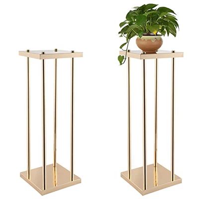 VINCIGANT Bruiloft Bloem Stand Gouden Bloem Vaas Stand,Metalen Vaas Kolom Voor Bruiloft Feest Diner Middenstuk, Verjaardag, Hotel Decoratie(23.6Inch Hoog)