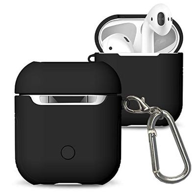 Ximeges,Airpods 3 2021 Cover, Airpods 3 met hangslot Gen 3 Schokbestendige hardcase met sleutelhanger, compatibel met Apple Airpods 3rd Gen 2021-zwart