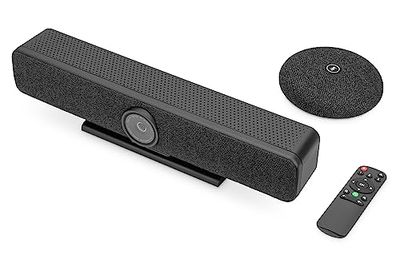 DIGITUS DS-55580 Video Bar Pro, Système de vidéoconférence - Caméra Webcam ePTZ 4K UHD 30 Hz - 1 Microphone de Table & 4 Microphones internes - Haut-parleurs internes 5 W - Auto-Focus & Zoom