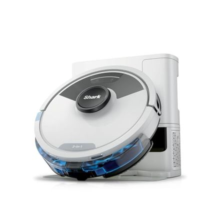 Shark Matrix Plus 2-en-1 Robot aspirateur-Balai à vidage Automatique avec cartographie LiDAR & Nettoyage Coins, pour Moquette, sols durs et Poils, Anti-allergène, WiFi/App, Blanc, RV2620WAEUWH