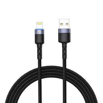 TELLUR datakabel, USB till belysning, LED, nylonflätad, 1,2 m, svart