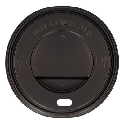 Tapa Ps Negra Con Orificio Para Vaso De 8-9 Oz