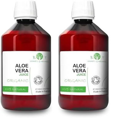 B.O.T cosmetic & wellness - Aloe Vera Líquido 100% Puro y Orgánico | Innovador Cuidado Personal | Hidratación Intensiva | Alivio de Piernas Cansadas | Revitalizador Capilar, 100 ml (Paquete de 2)