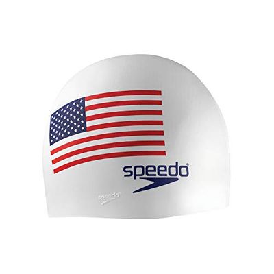 Speedo Siliconen badmuts voor volwassenen, wit vlag