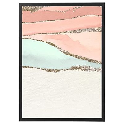 Arterby's® - Premium Poster Quadro Cornice Tela Canvas Dipinto Mood - Illustrazione Poster Effetto Marmo - Made in Italy - HD Poster con Cornice Semplice Nera 40x50 cm A0021 D001