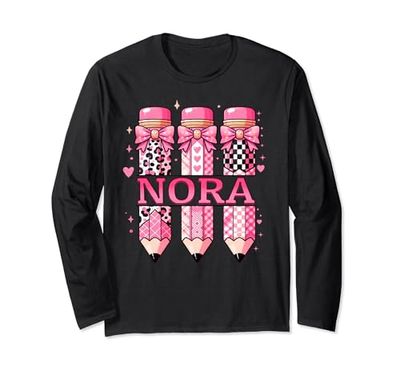 Nora - Matita con nome personalizzato Back to School Maglia a Manica