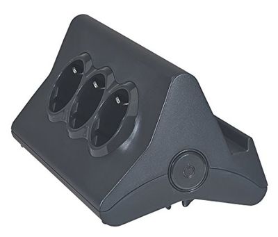 Base múltipla MOMO3 tomadas 2P+TT 16A + 2USB tipo ALegrand 694811 preto