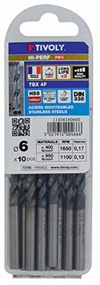 Timoly 11456160550 Premium Boor Tbx 4 F HSS kobalt gecoat Blade, 4 pagina's, Ø 5,5 mm, 10 stuks