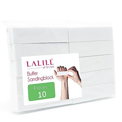 LALILL White Nail Polishing Block Zestaw pilników do paznokci 9,5 x 2,5 x 2,5 cm, blok szlifierski, pilnik do paznokci, blok do polerowania, blok do manicure'u