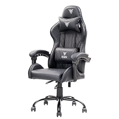 iTek Rhombus PF10 Fauteuil de Gaming, Faux Leather, Noir