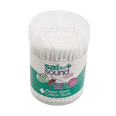 Safe and Sound Paper Stem Cotton Buds, Eco Friendly, Pack of 150