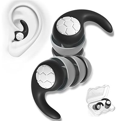 KKNE Tapones Oídos Ruido Dormir, 1 Pares de Tapones Oídos de Silicona Reutilizables Lavableques contra El Ronquido Protección Auditiva para Fiesta, Música, Festival, Concierto, Trabajo