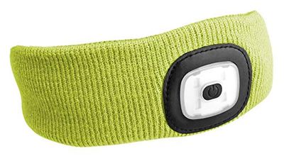 SIXTOL Hoofdband met hoofdlamp, 180 lm, opladen via USB, universele maat, fluorescerend geel