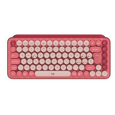 Logitech POP Keys Tastiera Meccanica Wireless con Tasti Emoji Personalizzabili, Design Compatto Durevole, Connettività Bluetooth o USB, Compatibilità Multidispositivo e OS - Heartbreaker