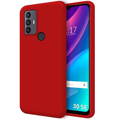 Tumundosmartphone Ultra mjukt flytande silikonfodral för TCL 30 SE / 30E / 306 Röd färg