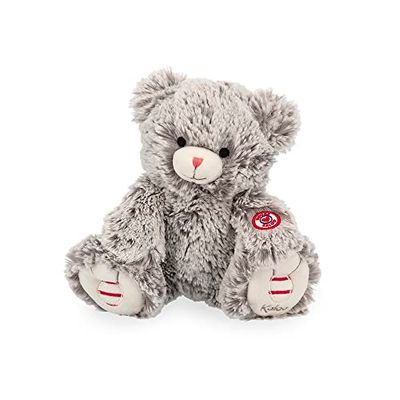 KALOO - Rouge Peluche Ours Maé Gris Prestige 24 cm - Petit Ours en Peluche en Fourrure Soyeuse - Doudou Ultra Doux pour Bébé - Dès la Naissance, K223001