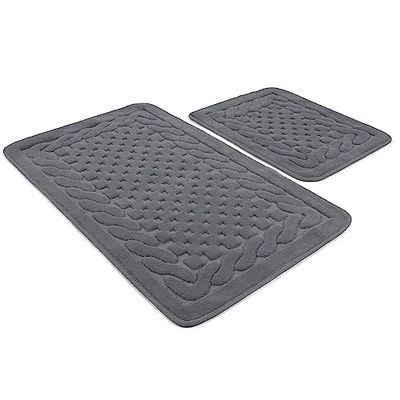 Ensemble de tapis de bain (2 pièces) gris