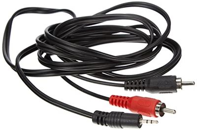 PremiumCord Cabo Jack para RCA Y 2 m, jack de 2,5 mm a 2X RCA, macho a macho, jack a RCA, áudio estéreo, para câmara digital, TV, telemóveis, MP3, HiFi, cor preta