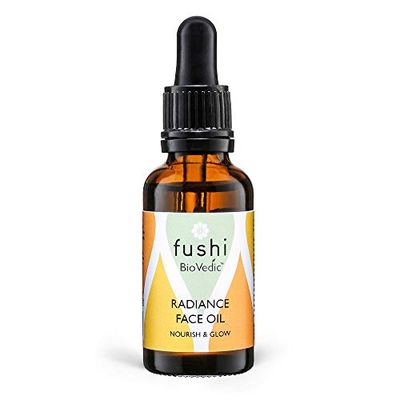 Fushi Biovedic Radiance Face Oil 30ml | Fresh Pressed | Ayurvedic Herb Manjisthta, Kalahari Melon Seed & Raspberry Seed | Best for Dull Skin, Fine Lines & Dry Skin Relief | Manufactured in The UK